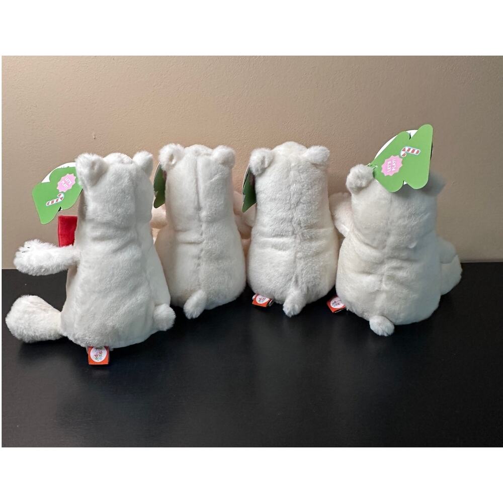 Gigglescape Polar Bear Plush 7” Holiday Stuffed Animal Set of 4 NEW - Picture 3 of 12